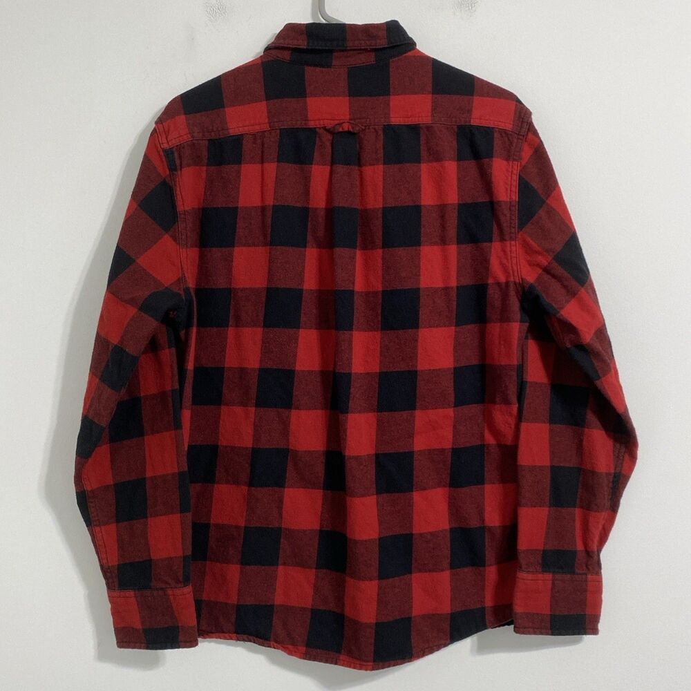 Eddie Bauer Shirt Men’s M Black Red Buffalo Check Plaid Flannel Gorpcore Cozy - Picture 4 of 11